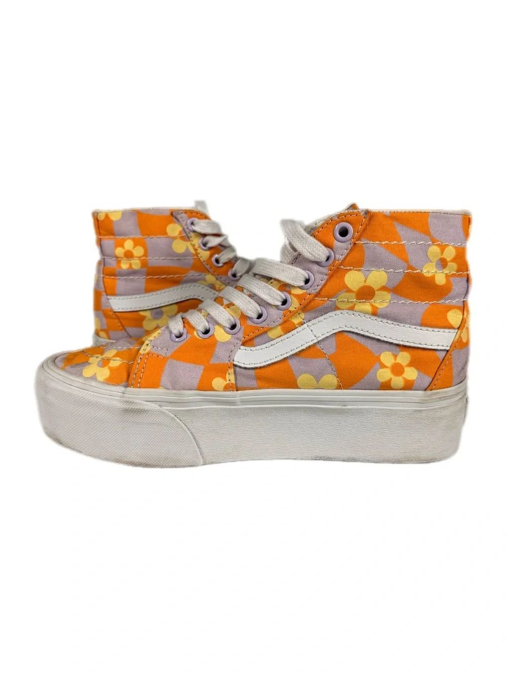 Vans | Sk8-Hi Platform Daisy Platform Sneakers in Orange & Purple White
